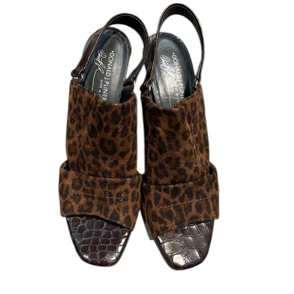 Donald J Pliner brown sling back heels, brown animal print, size 9 N - Picture 1 of 10